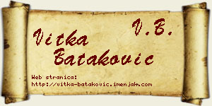Vitka Bataković vizit kartica